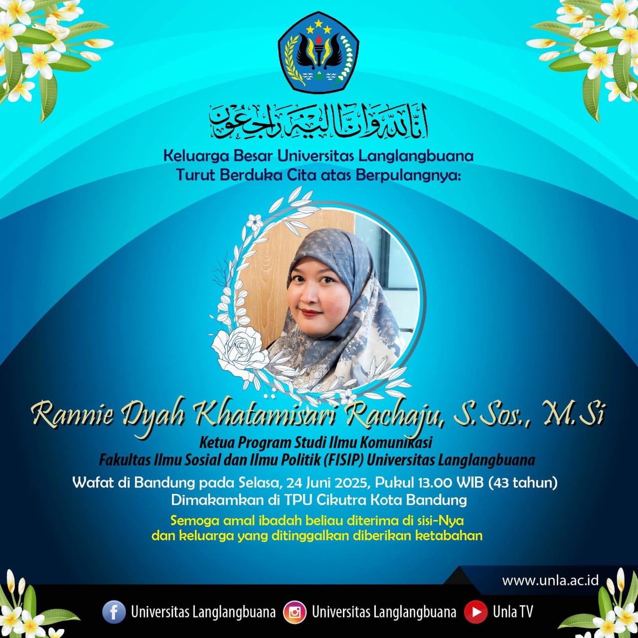 Selamat Jalan Bu Rannie, Jasamu Abadi!