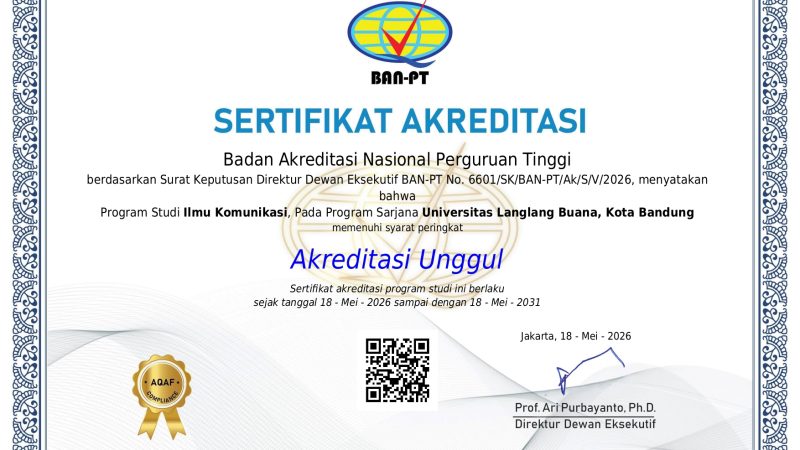 Prodi Ilmu Komunikasi FISIP Unla Resmi Terakreditasi Unggul!